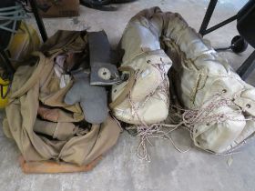 A QUANTITY OF EX ARMY BAGS AND HAMMOCK