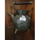Dr CHRISTOPHER DRESSER, FOR BENLIAM & FROUD, COPPER AND BRASS KETTLE WITH HARD WOOD GRIP A/F