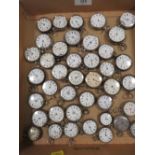 A TRAY OF 40 VARIOUS SILVER CASED POCKET WATCHES