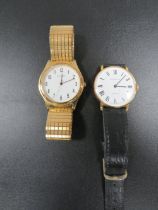 A VINTAGE GARRARD INCA BLOC WRIST WATCH TOGETHER WITH A SEKONDA EXAMPLE (2)