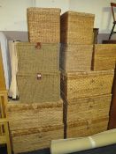 A large quantity of assorted wicker baskets and chests