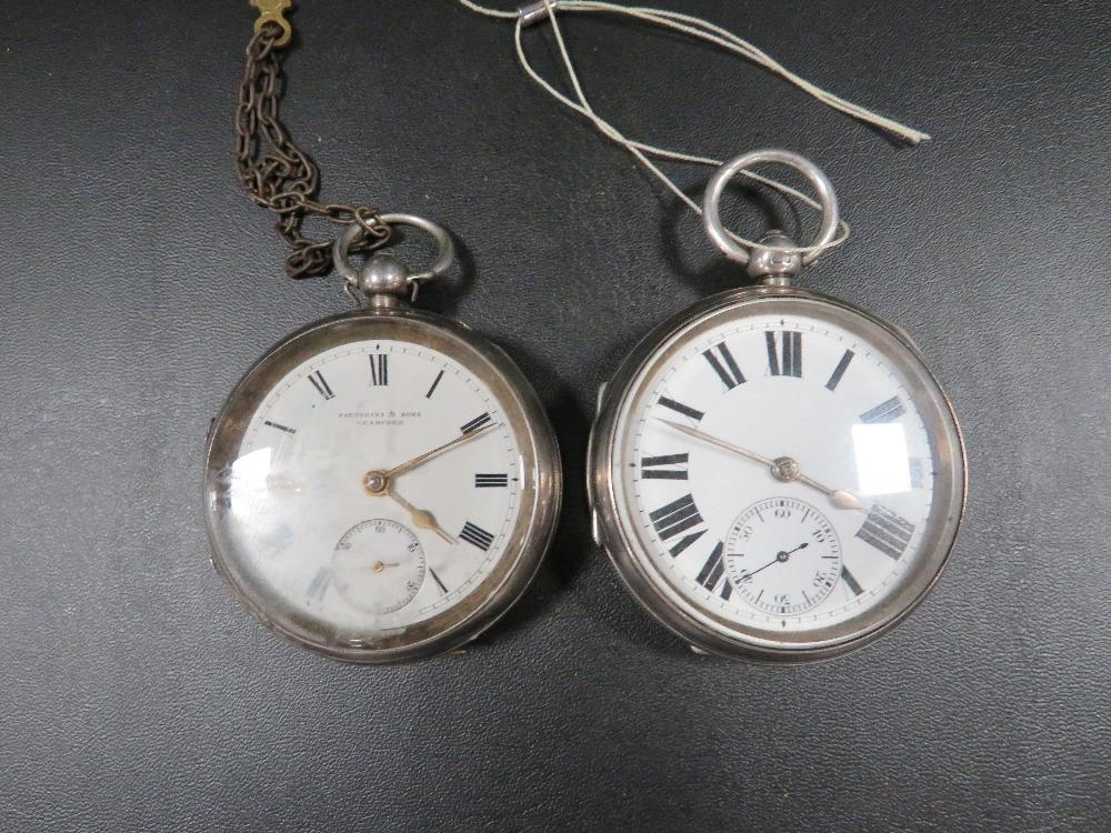 Two silver open faced pocket watches