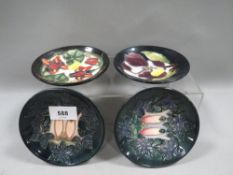 Four assorted Moorcroft pin dishes
