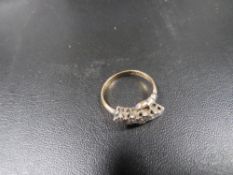 An 18ct & platt illusion set five stone diamond ring approx weight 3.9g