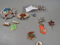 Vintage Soviet USSR medals, enamel badges etc