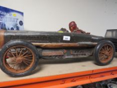 A display model of a vintage racing car