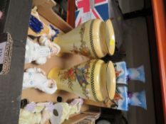 A tray of ceramics to include vases and figurines