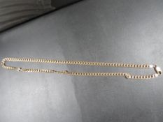 A hallmarked 9 carat gold flat linked necklace approx weight 30.7g
