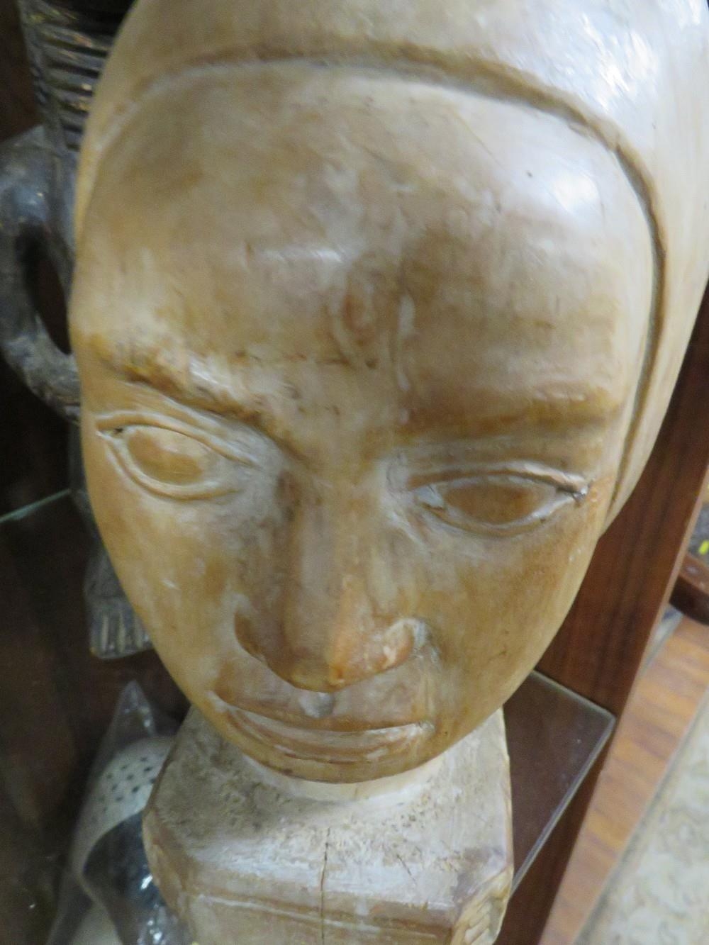 A large African tribal art Congo Bene Lualua male standing figure, a Congo Tabwa figure and Nigerian - Image 4 of 4