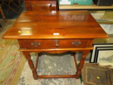 A modern cherrywood single drawer side table W 74 cm