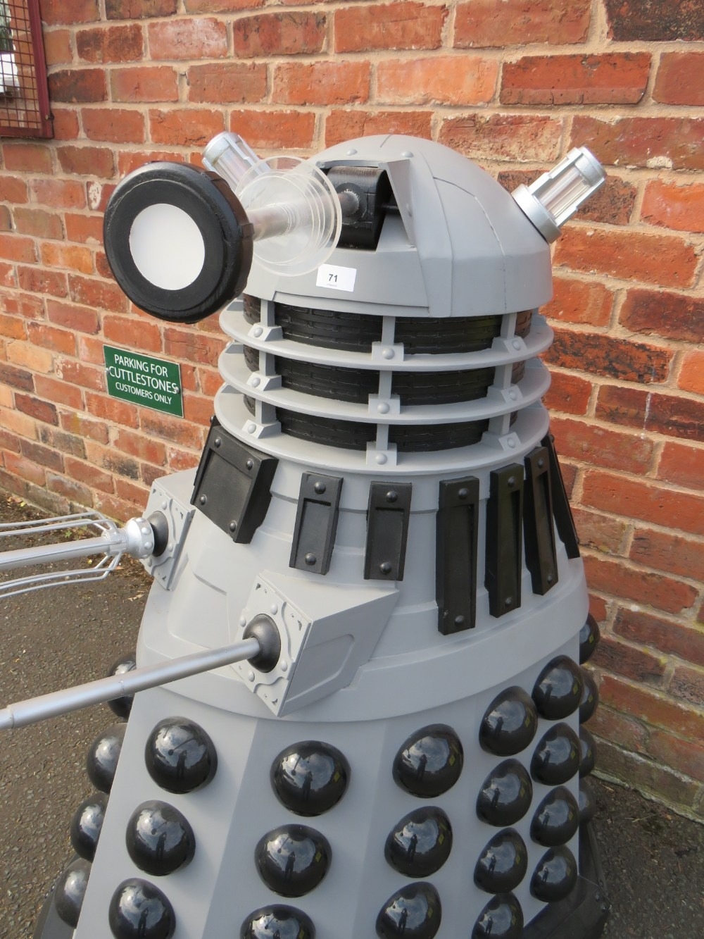 DR WHO INTEREST - A THREE-QUARTER SIZE SCRATCH BUILT MODEL OF A DALEK, with illumination to ' - Image 3 of 10