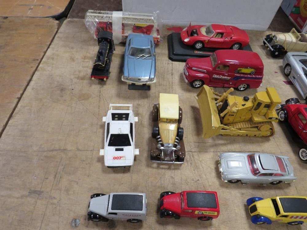 NINETEEN UNBOXED DIE CAST VEHICLES, to include Liberty 1948 Ford, ERTL Dyersville earth mover, Corgi - Image 5 of 6