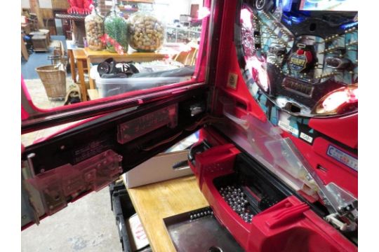 A VERTICAL JAPANESE BE-BOP ARCADE PINBALL MACHINE, with video display, marked SRD-SANSELL' with ball - Image 7 of 12