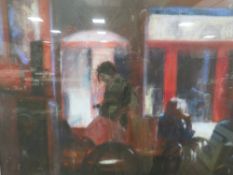 Mary Griffin, 20th century signed pastel cafe interior scene 