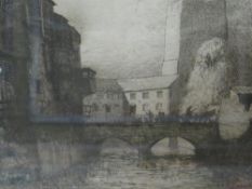 Sydney. W. Carline two framed and glazed signed in pencil etchings on paper, continental town