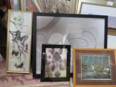A quantity of framed and glazed watercolours etc