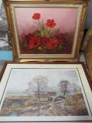 Delvin - late 20th/ early 21st century framed oil on canvas still life study together with Alan