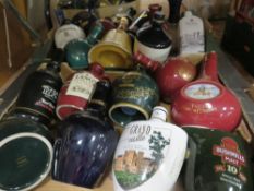 Two boxes of Wade sample whisky decanters