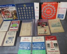 THREE ALBUMS OF VINTAGE FOOTBALL PROGRAMMES, to include England v Scotland August 24th 1946 Bolton