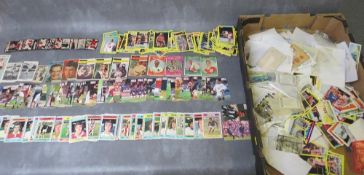 A TRAY OF TRADING CARDS TO INCLUDE A LARGE OLLECTION OF MERLIN WWF WRESTLING CARDS, a large
