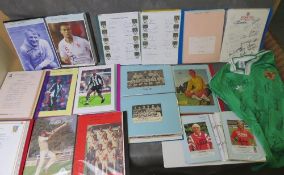 TEN ALBUMS OF FOOTBALL AND CRICKET AUTOGRAPHED PROGRAMMES, PHOTOGRAPHS, TEAM SHEETS, CUTTINGS