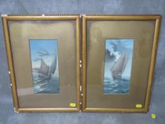 D. ESPOSITO (XX), sailing boats, signed lower right, watercolours, a pair, gilt framed and glazed,