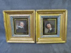 A PAIR OF 19TH CENTURY CONTINENTAL SCHOOL PORTRAIT MINIATURES, of two bearded gentlemen, unsigned,
