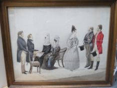 STOURBRIDGE INTEREST - WORRAL GLAZEBROOK FAMILY GROUP PORTRAIT c.1831, depicting seven figures in
