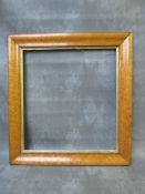 A 19TH CENTURY MAPLE FRAME, frame W 5 cm, rebate 46 x 43 cm