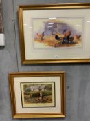 David Shepherd (1931-2017) Two signed limited edition prints ‘Old Ben’s Cottage’ and Chickens. (2)