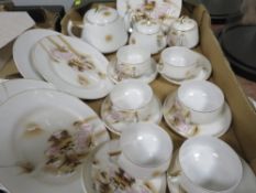 An Oriental tea set with images of Mount Fuji