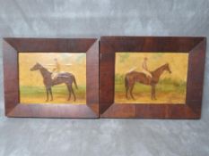 ALBERT WHEELER (XXI). British school, pair of racehorse studies with jockeys up 'Flying Aplin'