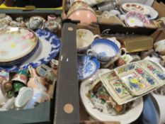 Three trays of china to include Aynsley, Royal Albert etc