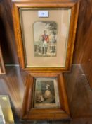 Tweo antique maple framed portraits - Larger 33 x 27 cm - Overall