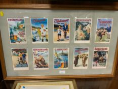 A framed set of ten ‘F. Robinson’s’ Best mild cards