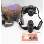 Fotoapparat, Pentax Z-70, in Tasche anbei Pentax-Objektiv, Gebrauchsspuren, Funktion nicht geprüft