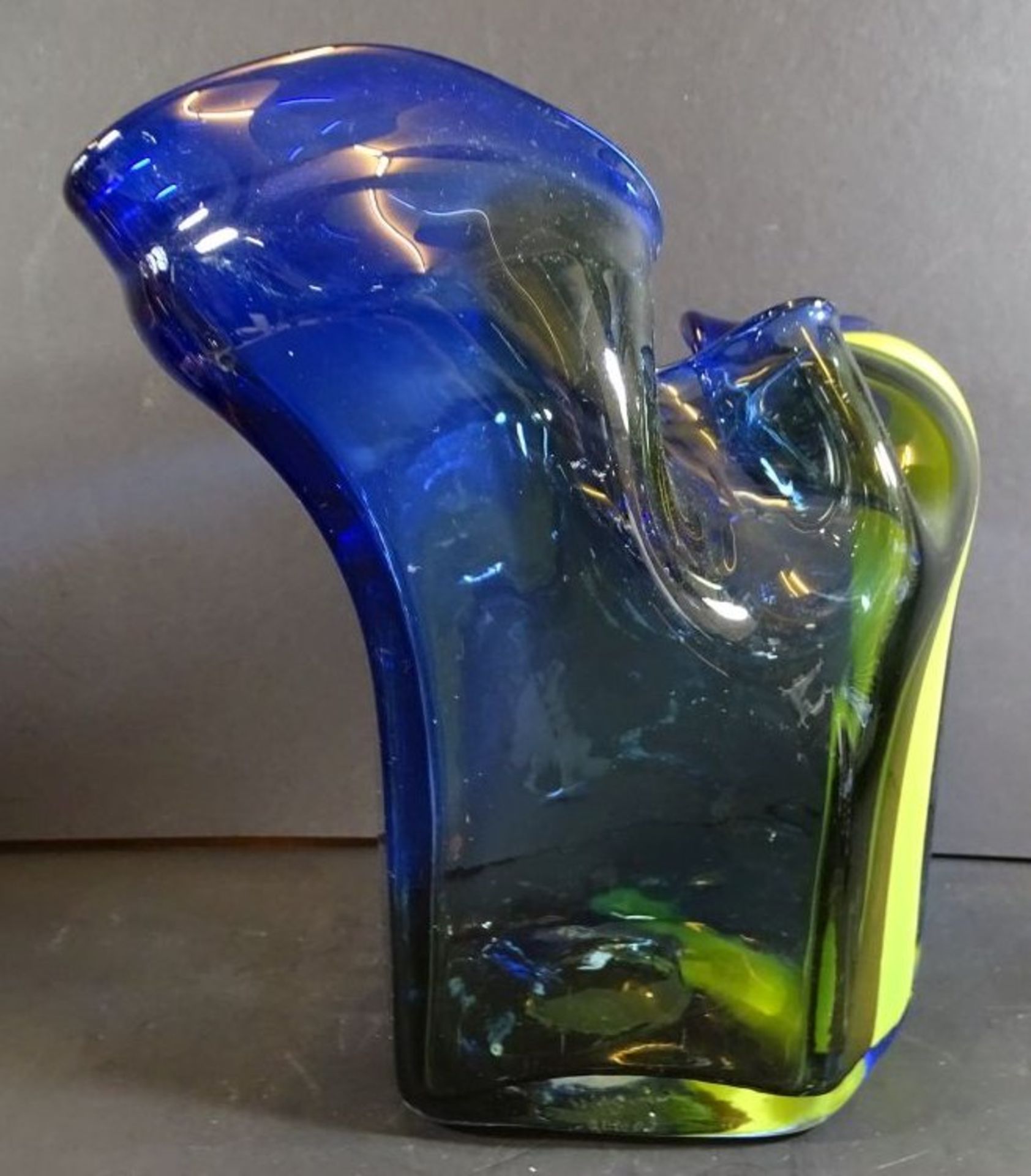W. Heesen - Glasfabriek Leerdam - schwere Vase , signiert, Nummer, H-25 cm, D-27 cm,  ca. 3 kg. - Bild 4 aus 7