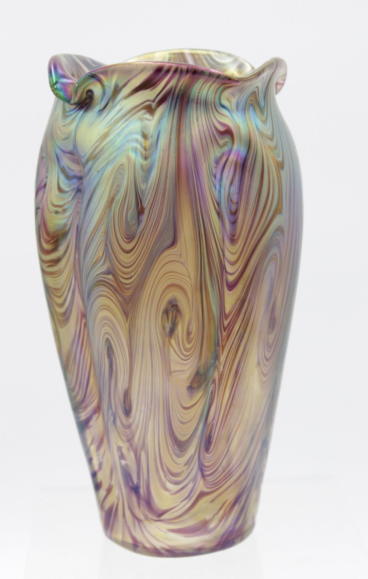 Jugendstil-Vase, lüstrierend, guter Zustand, H-22cm.