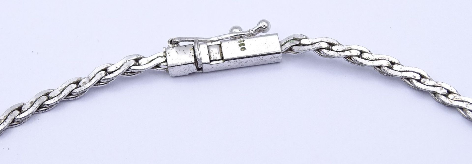Halskette mit Saphire, Silber 835/000, L. 41,5cm, 15g. - Bild 3 aus 3