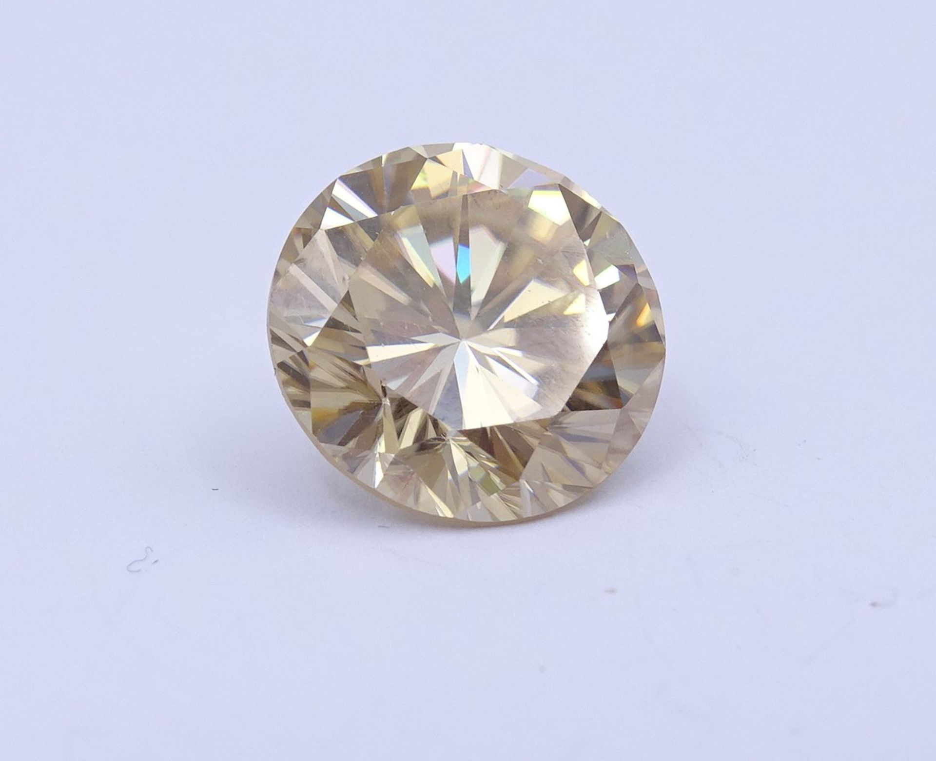 Champagnerfarbener Labor erstellter Brillant, 8,49ct., VVS - Bild 4 aus 6