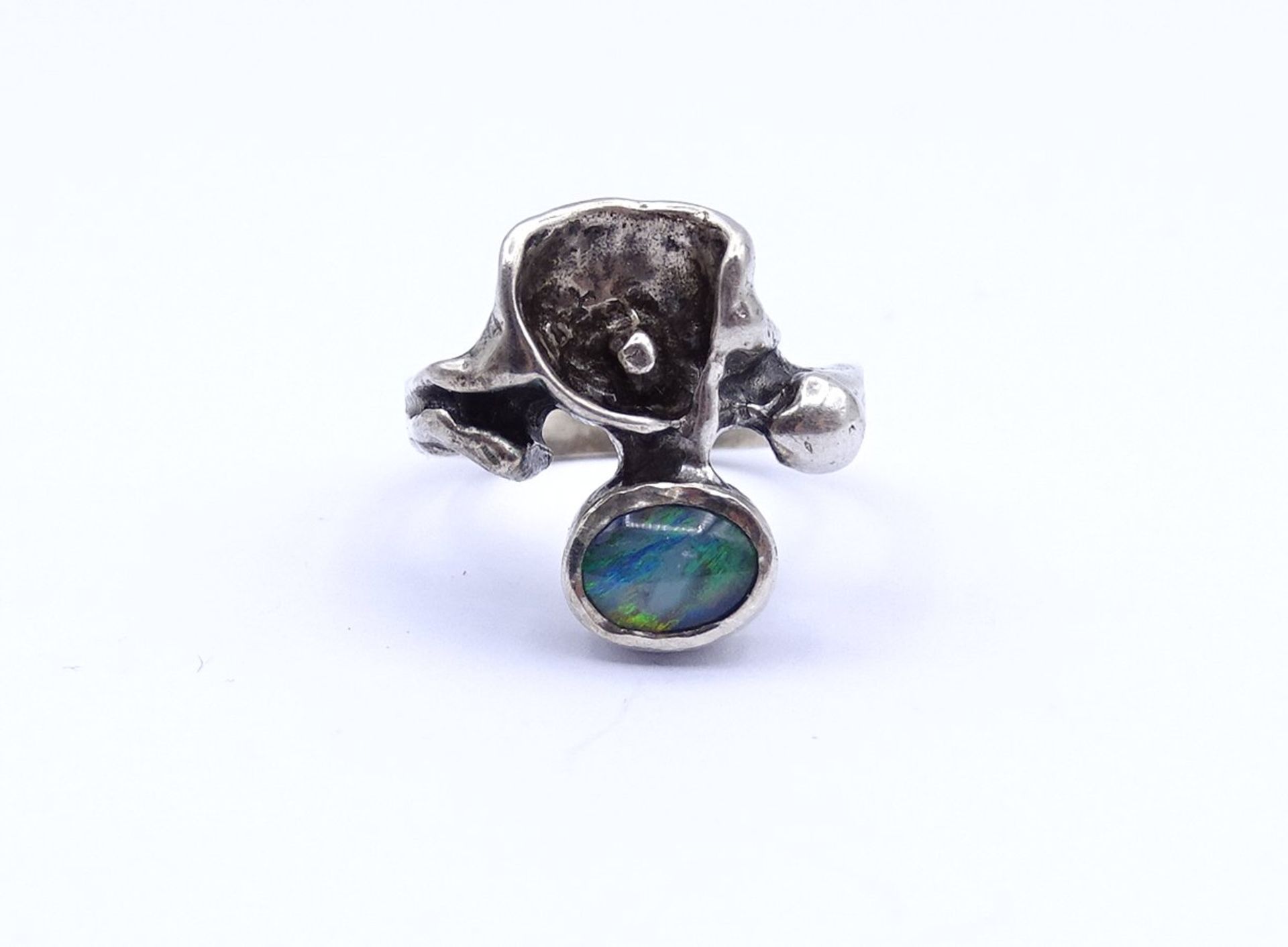 Ring mit Opal, Silber 835/000, 5,1g. RG 53