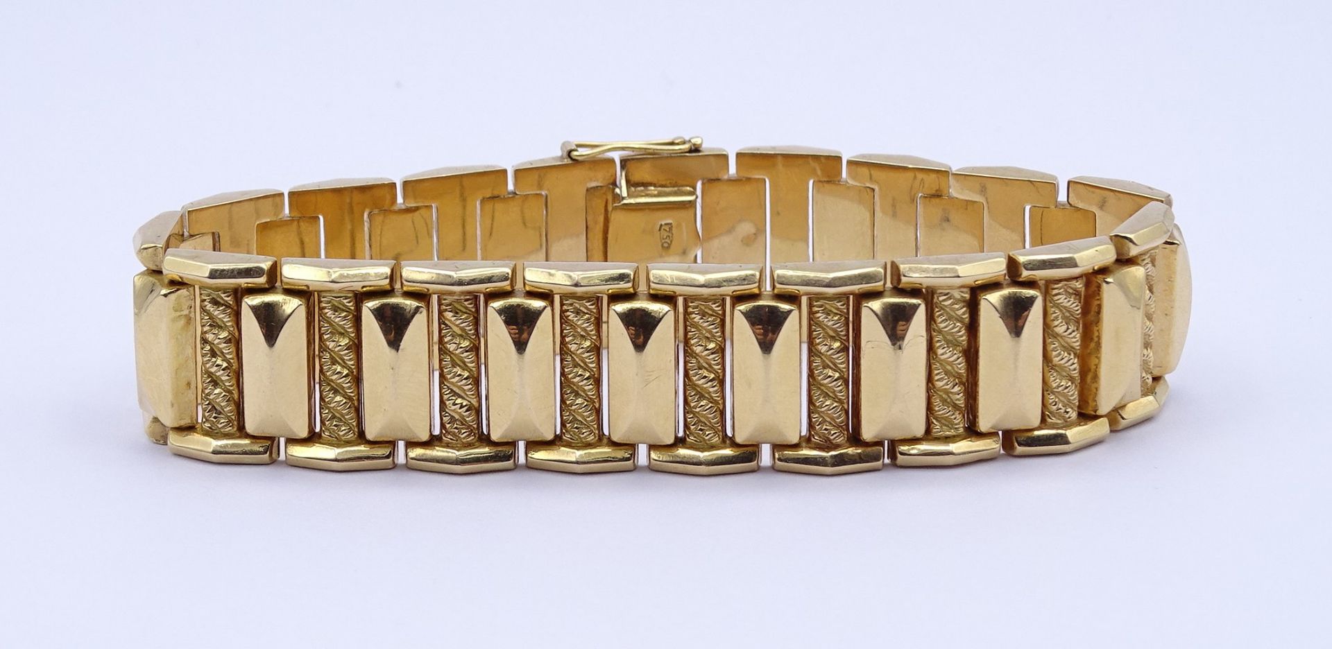 Gold Armband 750/000, 30,4g., L. 19,5cm, B. 1,8cm