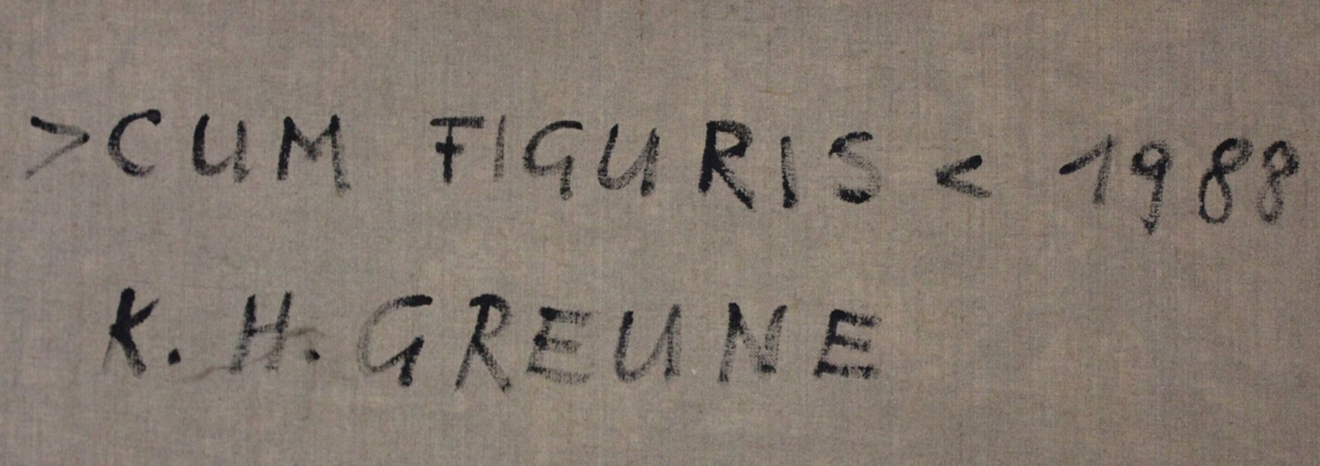 Karl-Heinrich Greune (1933-2023), CUM FIGURIS 1988, Öl/Leinwand, schlicht gerahmt, 161 x 181cm, Spe - Bild 2 aus 4