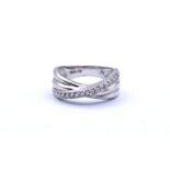 925er Silber Ring mit klaren Steinen, 4,6g., RG 54