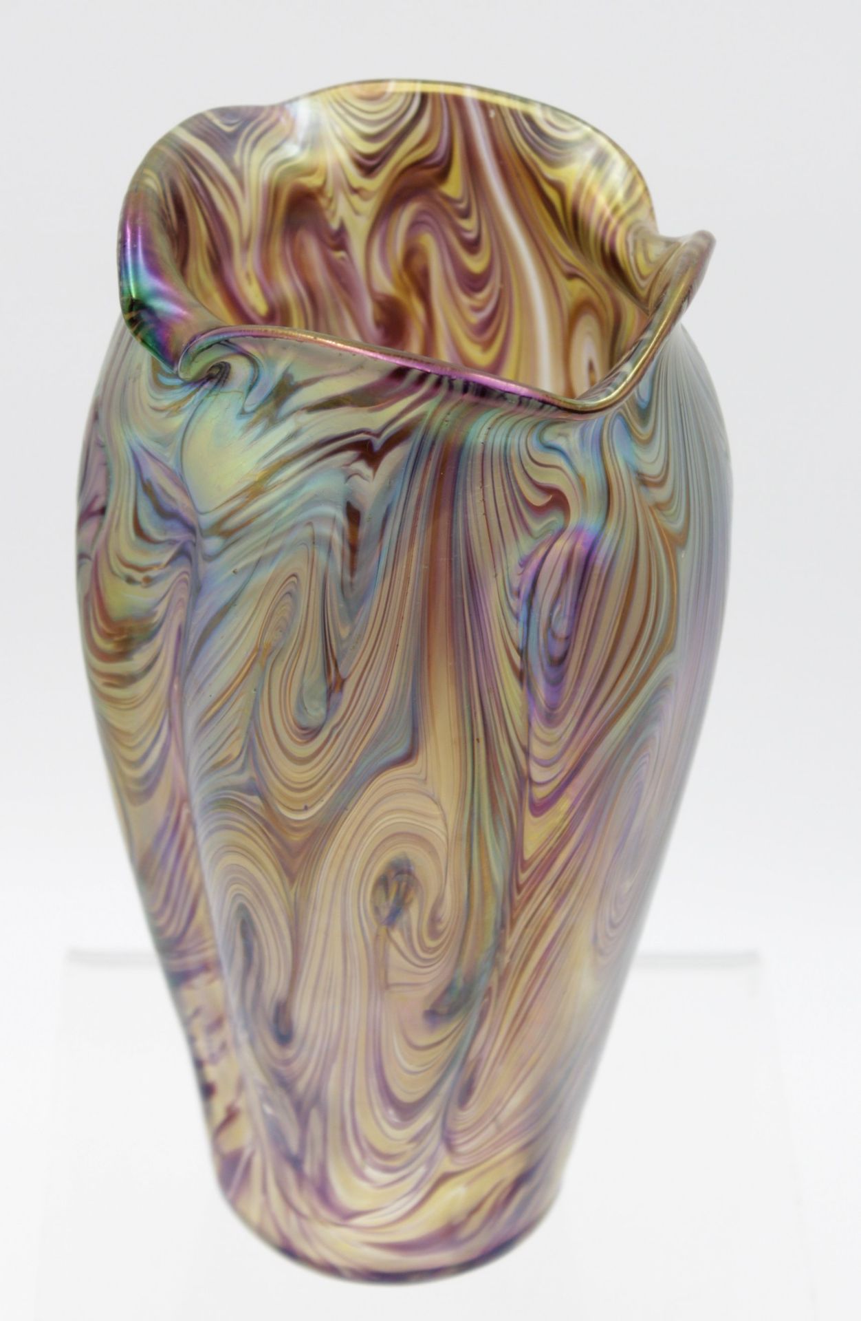 Jugendstil-Vase, lüstrierend, guter Zustand, H-22cm. - Bild 2 aus 4