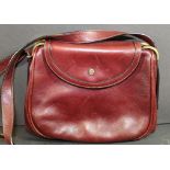 Handtasche "Aigner" Leder, rot, Gebrauchsspuren, 16x20 cm