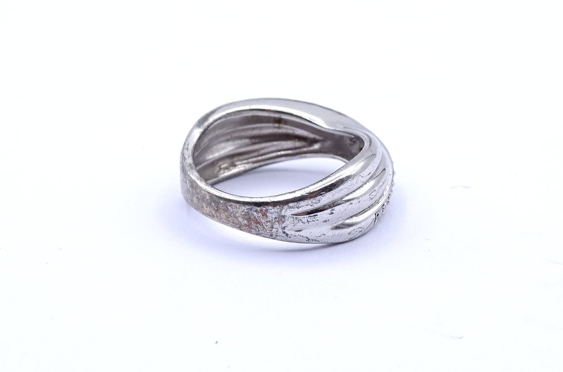 925er Silber Ring mit klaren Steinen, 4,6g., RG 54 - Bild 4 aus 4