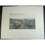 Gunther FRITZ (1938) "Kanal bei Rendsburg" orig. Radierung Nr. 37/120, MG 18x30 cm, BG 40x50 cm