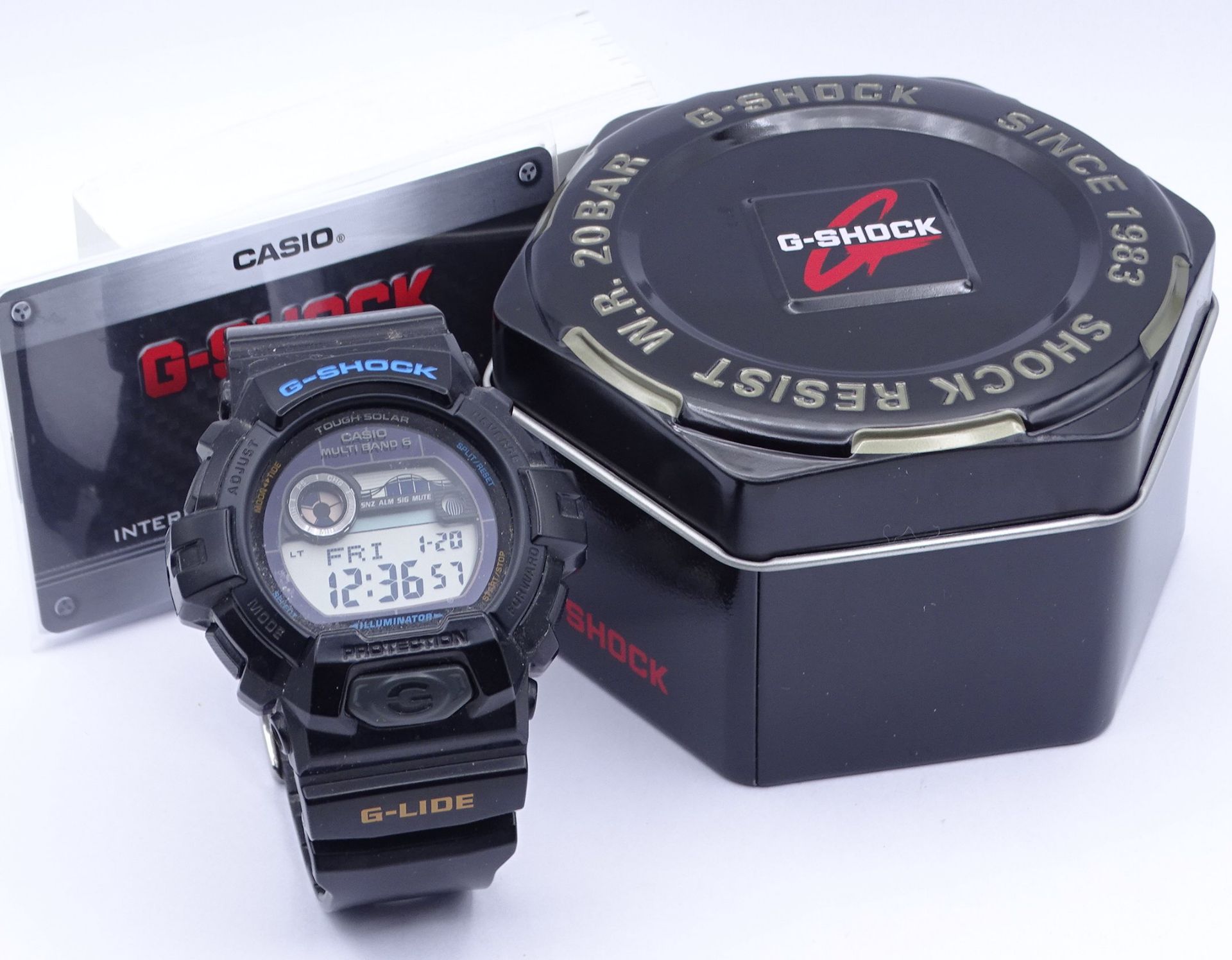 Herren Armbanduhr Casio G-Shock, Multi Band 6, Quartz, D. 46mm, in Box und Schachtel