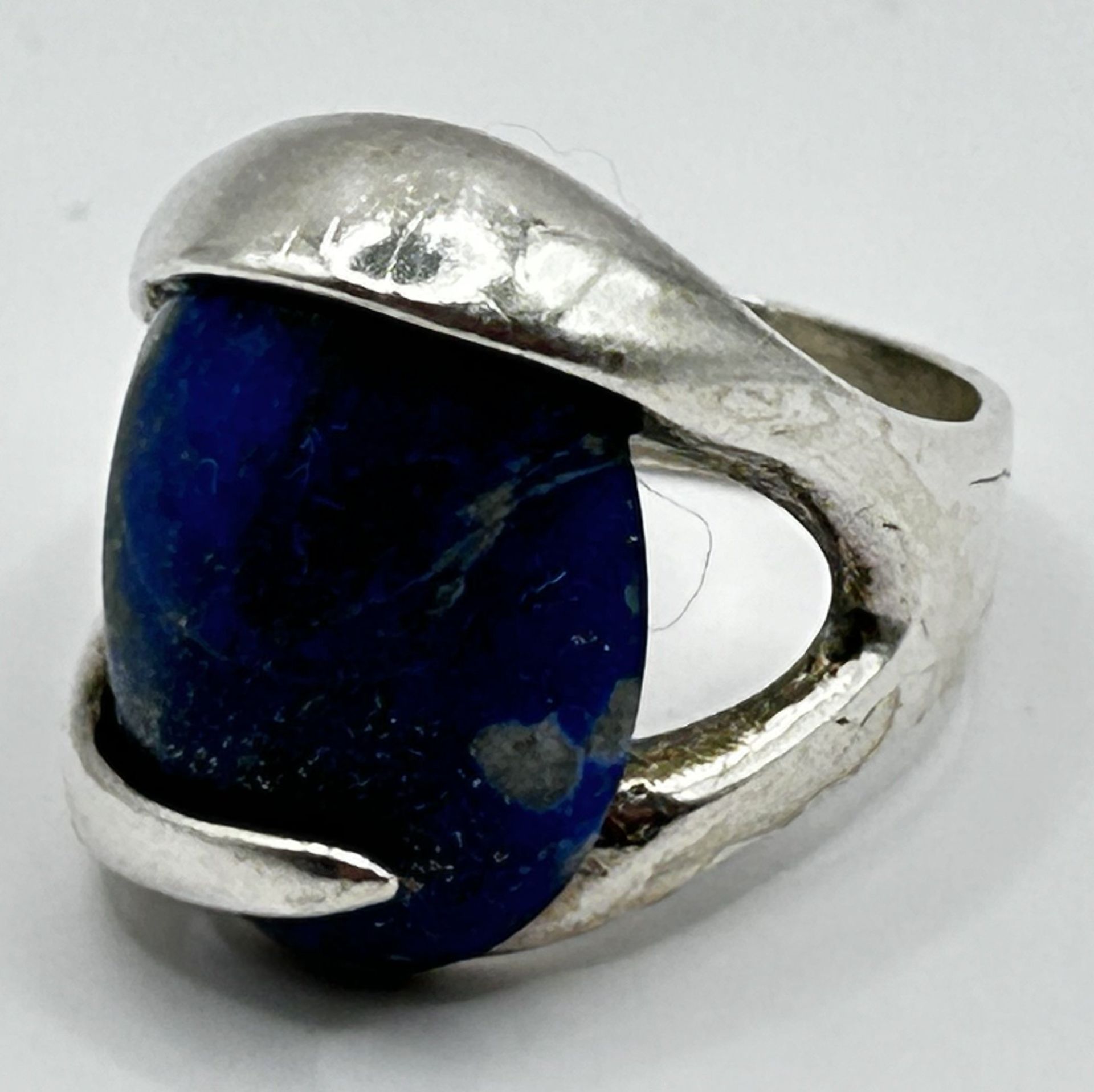 Silberring mit blauen Stein, 7,8  gr., RG 55